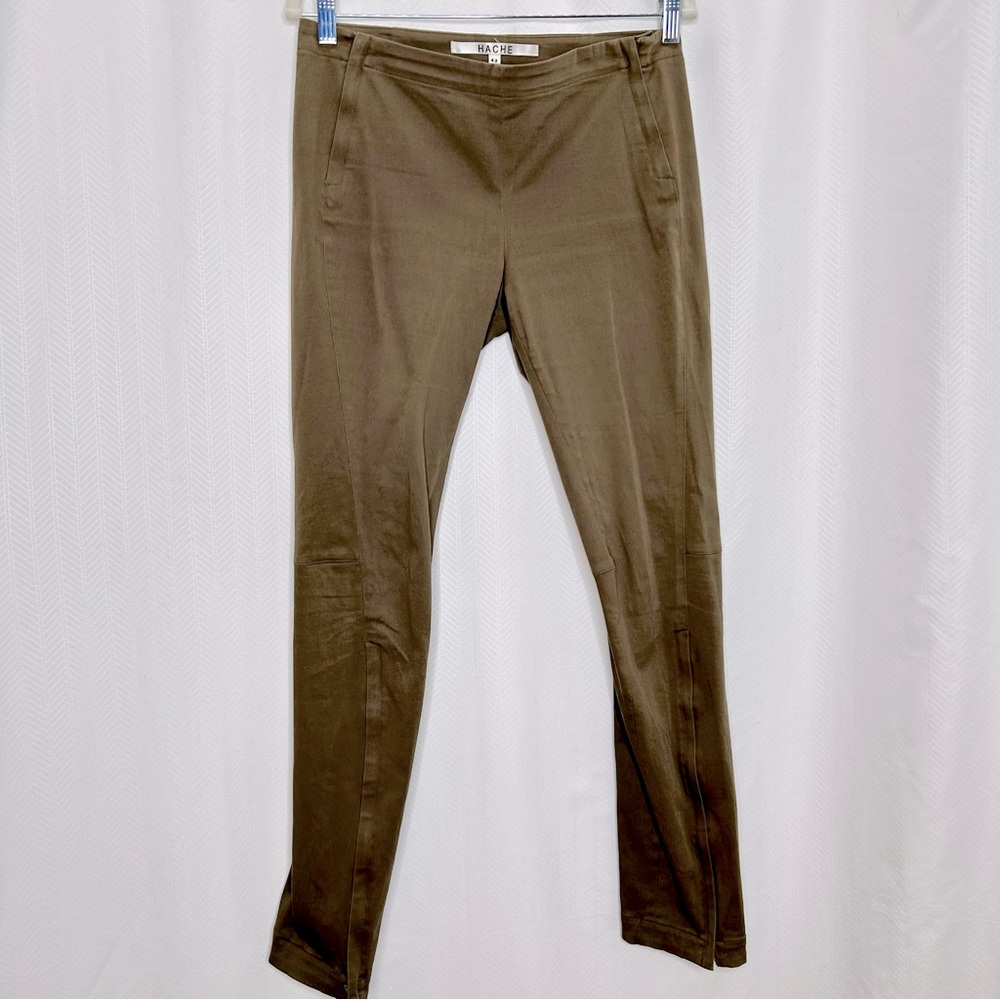 Hache khaki tan slim leg pants